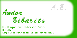 andor bibarits business card